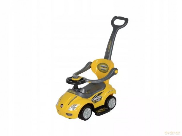 Baby Mix rowerek dziecięcy z drążkiem Mega Car, żółty