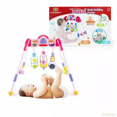 Baby mix ZABAWKA gimnastyczna STOJAK czerwony DRĄŻEK ŁUK Gra Świeci