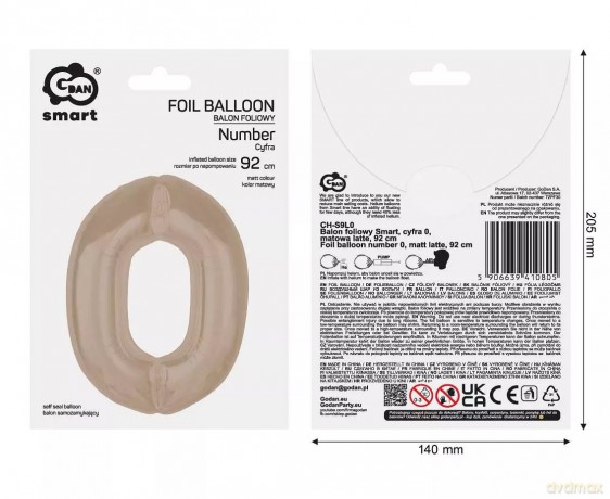 Balon Fol 0 Latte Matowa 92cm Go Pbh