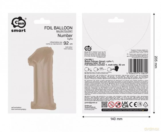 Balon Fol 1 Latte Matowa 92cm Go Pbh