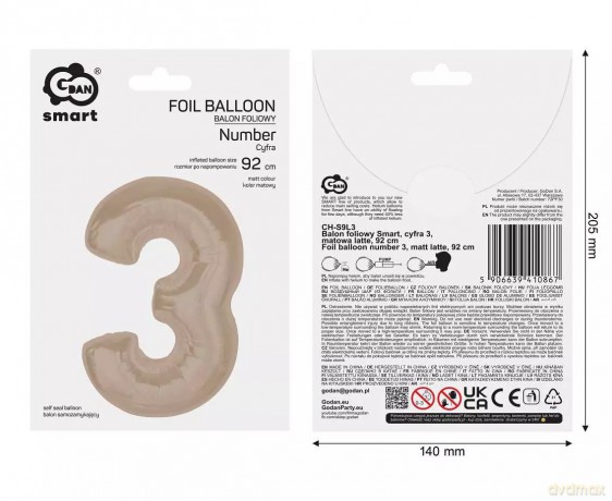 Balon Fol 3 Latte Matowa 92cm Go Pbh