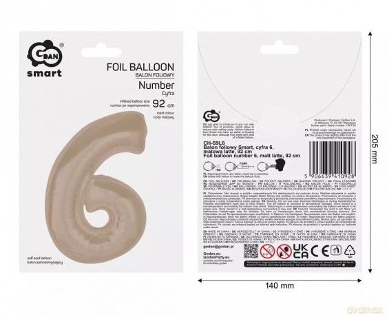 Balon Fol 6 Latte Matowa 92cm Go Pbh