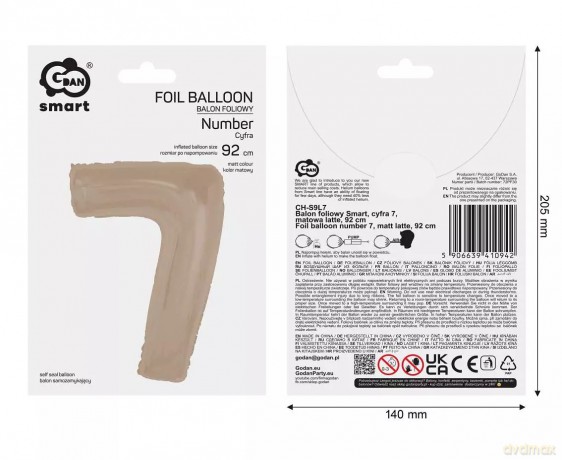 Balon Fol 7 Latte Matowa 92cm Go Pbh