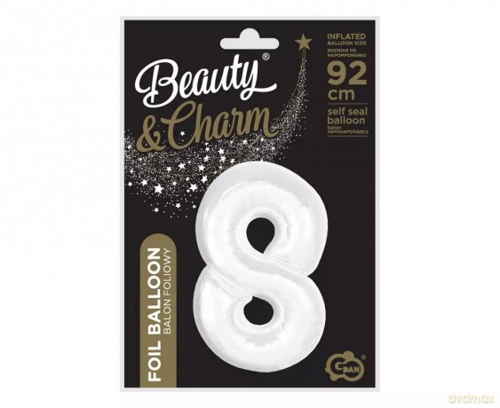 Balon Fol 8 biały 92cm Go Pbh