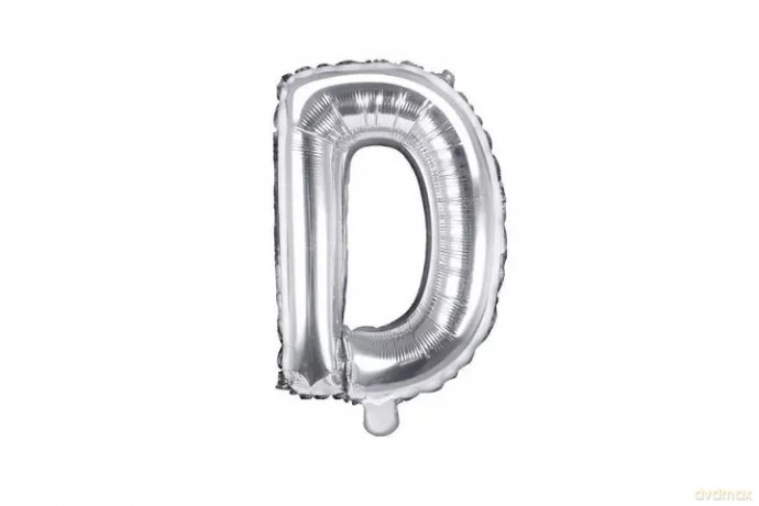 Balon fol.Litera D 35cm srebrny 72014