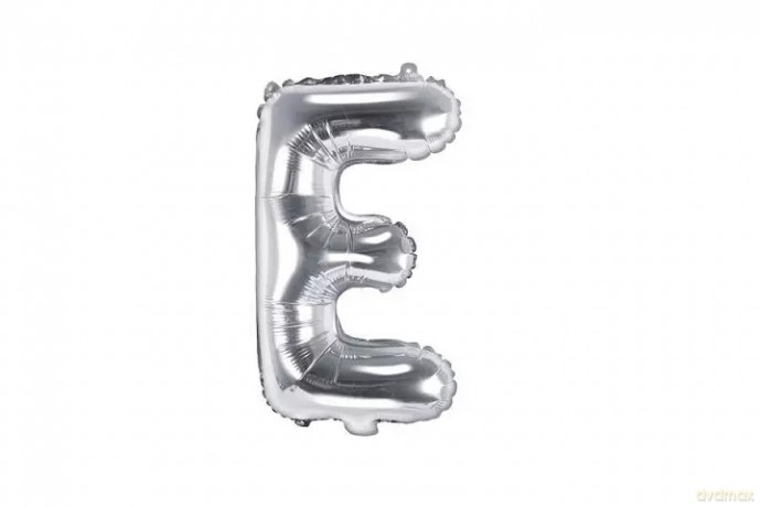 Balon fol.Litera E 35cm srebrny 72038