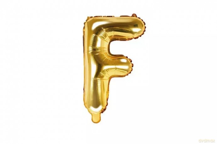 Balon fol.Litera F 35cm złoty 72069
