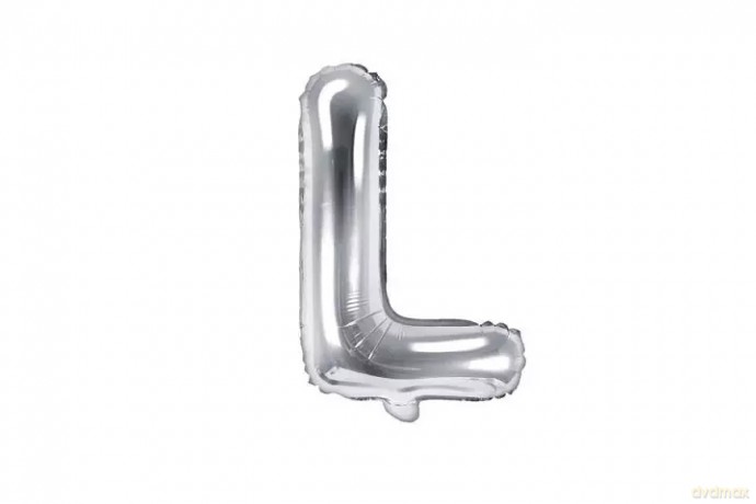 Balon fol.Litera L 35cm srebrny 72175