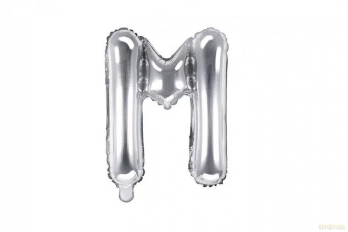Balon fol.Litera M 35cm srebrny 72199