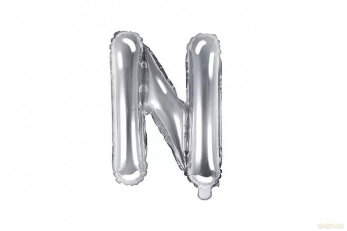 Balon fol.Litera N 35cm srebrny 72212