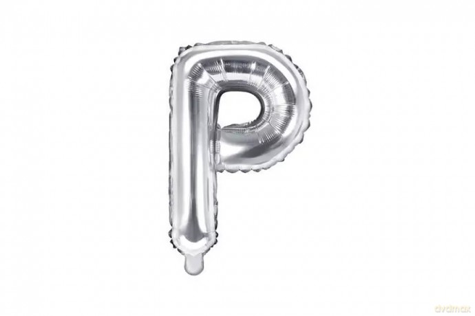 Balon fol.Litera P 35cm srebrny 72250