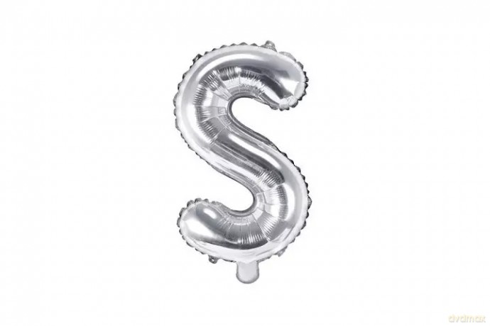 Balon fol.Litera S 35cm srebrny 72311