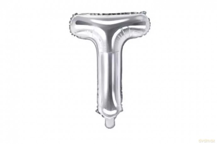 Balon fol.Litera T 35cm srebrny 72335