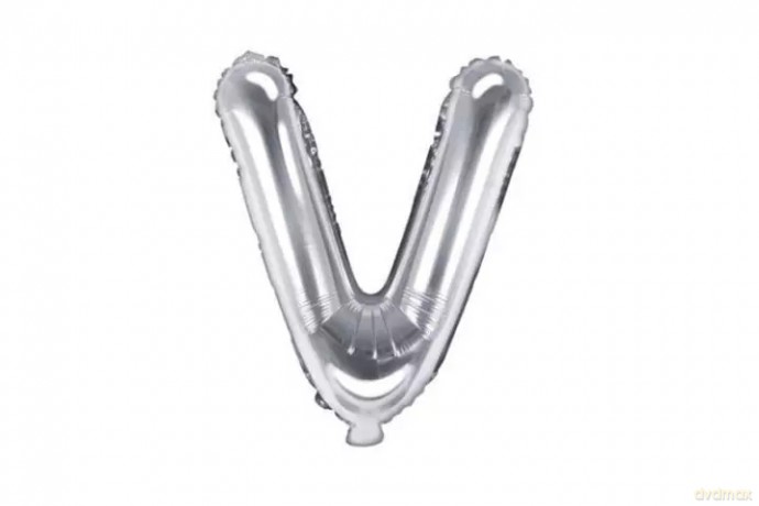 Balon fol.Litera V 35cm srebrny 72373