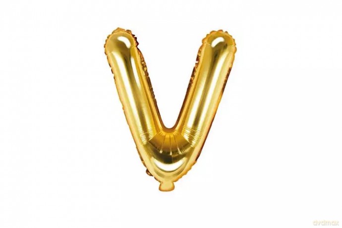 Balon fol.Litera V 35cm złoty 72380