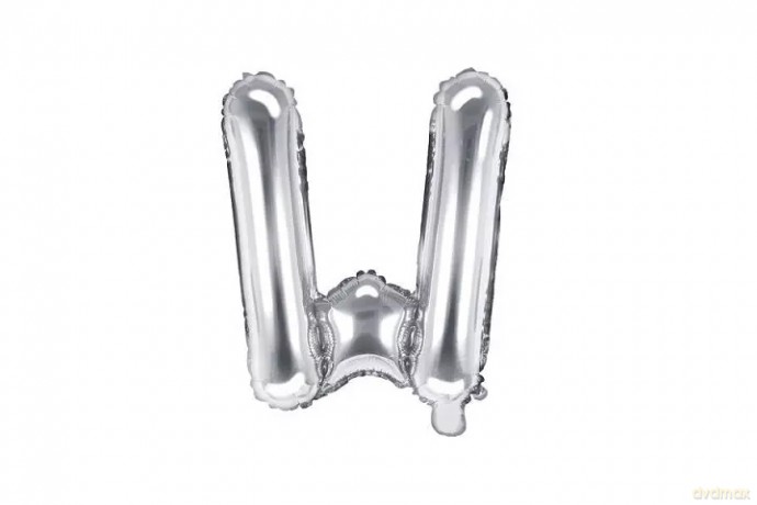 Balon fol.Litera W 35cm srebrny 72397