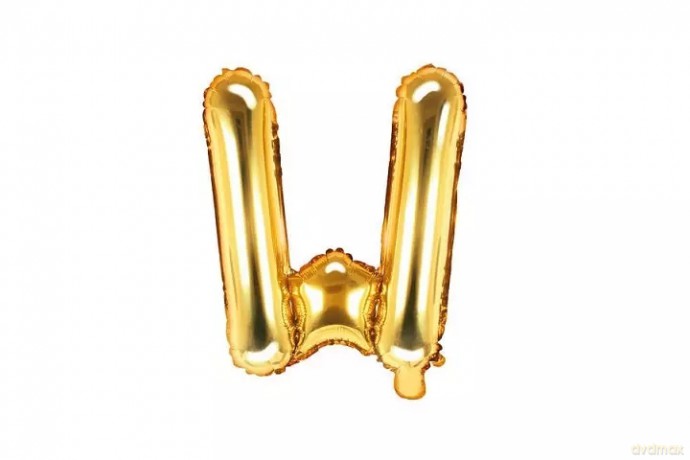 Balon fol.Litera W 35cm złoty 72403