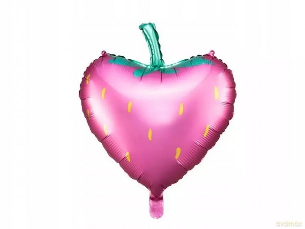 Balon foliowy Truskawka owoc różowa 42X45 CM