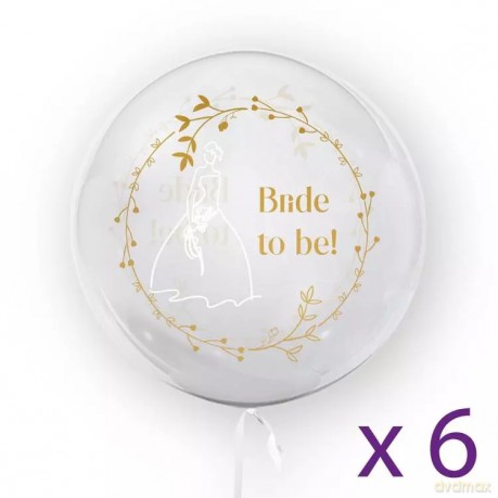 Balony "Bride to be 2", 6 sztuk