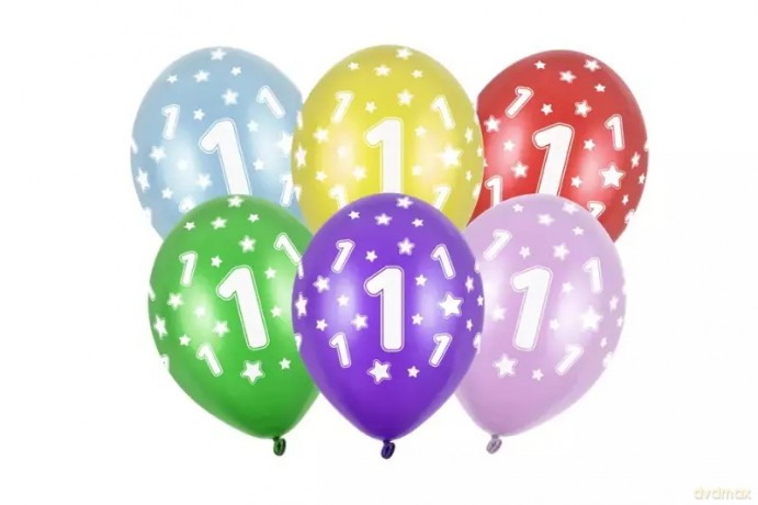 Balony 30cm 1st Birthday metallic mix A50 91794