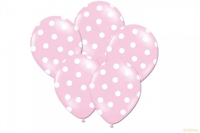 Balony 30cm Kropki Pastel Baby Pink A50 92425