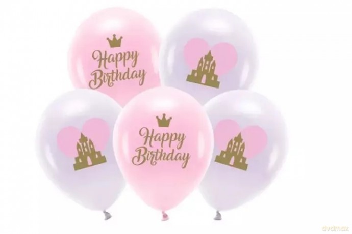 Balony Eco 33cm HappyBirthday mix A5 41042