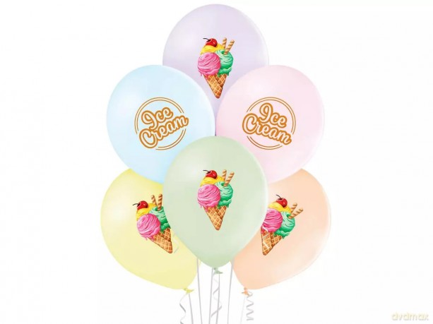 Balony lateksowe Ice Cream - 12 cali - 6 szt.