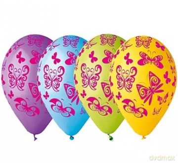 Balony Premium - Motyle, 5 sztuk, mix kolorów