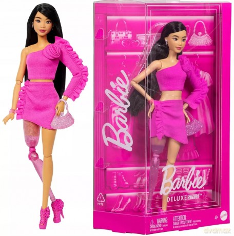 Barbie Deluxe Style lalka w sukience z różą HYV26