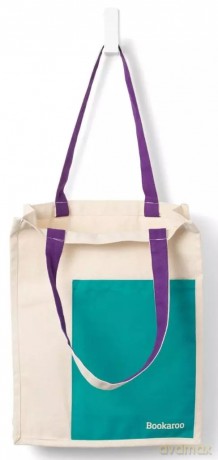 Bookaroo Torba bawełniana Turquoise&Purple