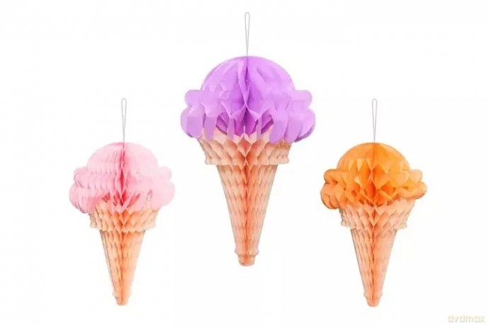 Dekoracje bibułowe Lody 20-30cm mix A3 74316