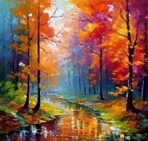 Diamentowa mozaika Rzeka jesienią 30x40cm 2000121