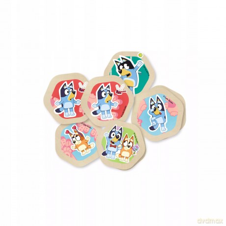 Drewniana gra edukacyjna memory, zabawka dla dzieci, zestaw, gry, Bluey