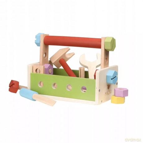 Drewniana skrzynka z narzędziami dla dzieci 25 el Micki