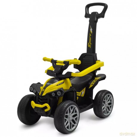 Dziecięcy jeździk z rączką Baby Mix Mega Prime EVA żółty
