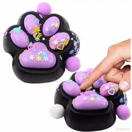 Gniotek Kocia łapka antystres Squishy czarno-fiol