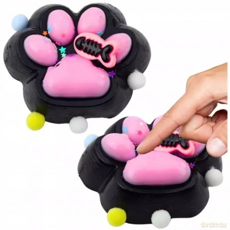 Gniotek Kocia łapka antystres Squishy czarno-róż