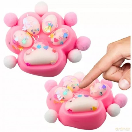 Gniotek Kocia łapka antystresowa Squishy róż-biała