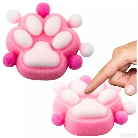 Gniotek Kocia łapka antystresowa Squishy różowa