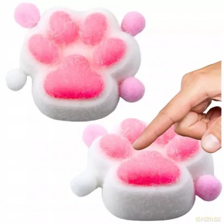 Gniotek Kocia Łapka Zabawka Antystresowa Sierść Squishy Biała