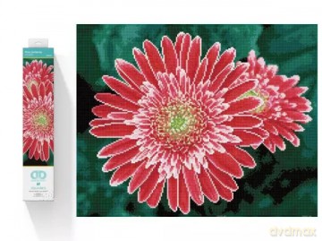 Haft diamentowy Diamond Dotz Diamentowa mozaika Gerbera różowa 58x48cm DQ10001