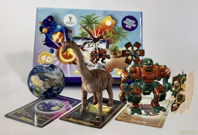 INTERAKTYWNE KARTY 4D - Dinozaury,planety,roboty