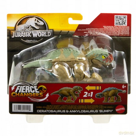 JURASSIC WORLD FIERCE CHANGERS DINOZAUR 2w1 Ankylosaurus Bumpy/Ceratosaurus [FIGURKA]