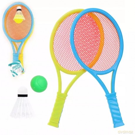Kolorowe Rakietki + Lotka I Piłka Badminton