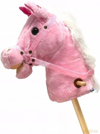 Konik koń pluszowy na patyku kiju dźwięki koła HOBBY HORSE 95cm
