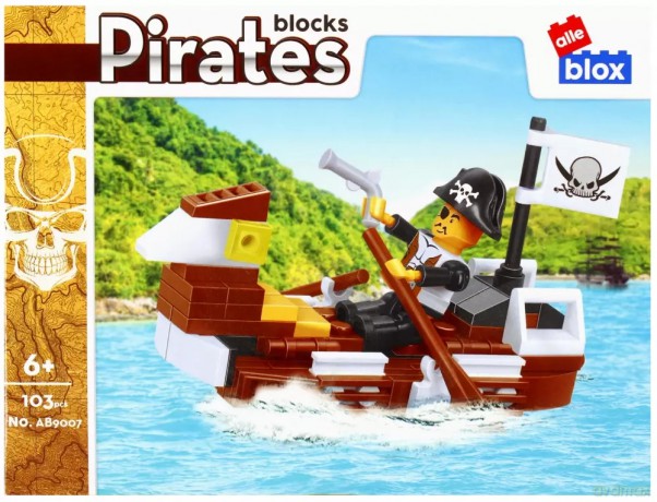 Konstrukcyjne Alleblox Pirat 103el 19x7x5 pudełko [KLOCKI]