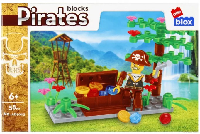 Konstrukcyjne Alleblox Pirat 58el. 15x10x5 pudełko [KLOCKI]