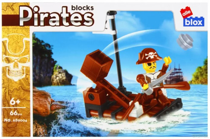 Konstrukcyjne Alleblox Pirat 66el 15x10x5 pudełko [KLOCKI]