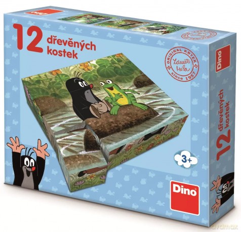 Kostka do gry Drewniane krety i zwierzęta 12 szt [KLOCKI]