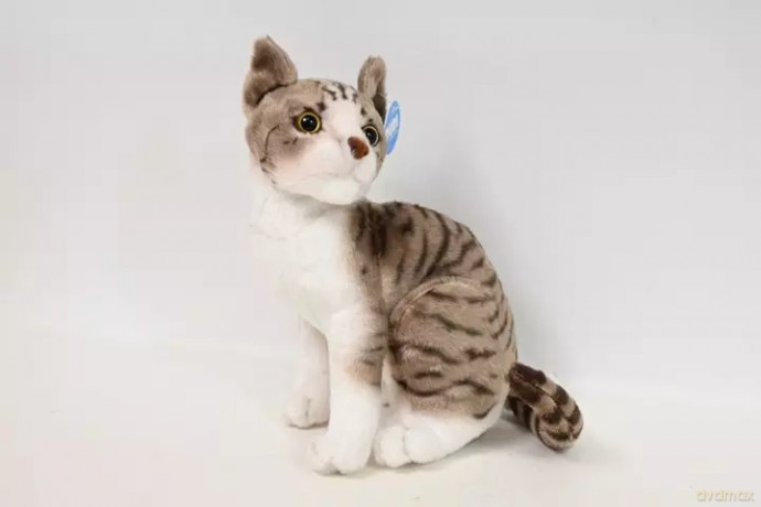 Kot siedzący białoszary 30cm 32447